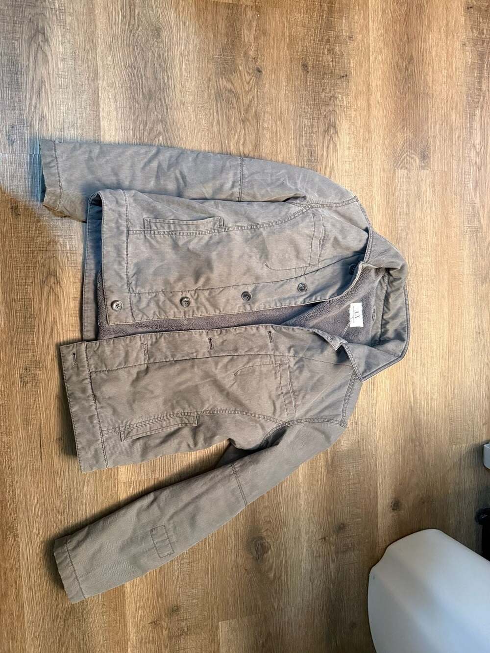 Armani Exchange Corduroy Sherpa Lined Jacket Gray